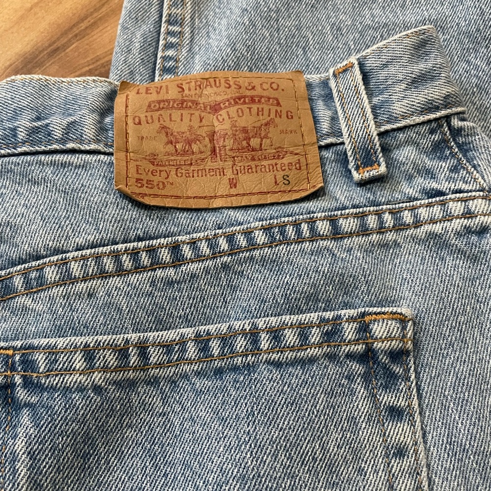 VTG Y2K Levi's 550 Relaxed Fit Tapered Leg Jeans Sz 16 S - Picture 3 of 10